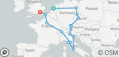  European Whirl (Hostels tot maart \'27, winter, start in Amsterdam, klassiek, 19 dagen) - 16 bestemmingen 