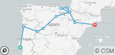  Lissabon naar Barcelona (Classic, zomer) - 10 bestemmingen 