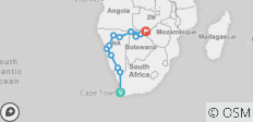  Cape Town to Vic Falls - 13 destinations 