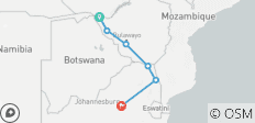  Vic Falls to Kruger - 6 destinations 