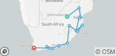 Kruger, Coast &amp; Cape (from Johannesburg to Table Mountain) - 15 destinations 