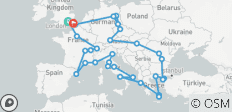  Ultimate European (plus les îles grecques, départ de Londres) - 54 destinations 
