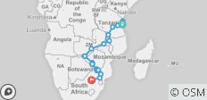  22 días Zanzíbar, cataratas Victoria y Kruger - campamento - 26 destinos 