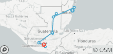  Début Belize City fin Guatemala city - 13 destinations 