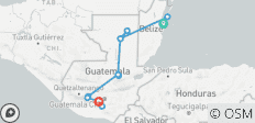  Début Belize City fin Guatemala city - 13 destinations 