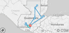  Start Antigua end Guatemala City - 27 destinations 