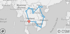  Indochina total - 16 Destinationen 