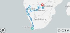 Zuidelijke zon – van Kaapstad naar de Victoriawatervallen – 22 dagen - 16 bestemmingen 