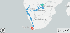  Des chutes Victoria au Cap 22 jours d\'Overlanding - 15 destinations 