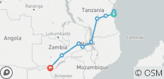  East African Discoverer | 16 Days Dar es Salaam to Victoria Falls - 11 destinations 