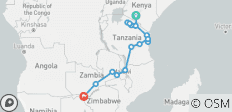  Nairobi To Victoria Falls 22 Days Overlanding - 17 destinations 