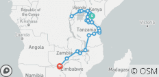 De Nairobi aux chutes Victoria 36 jours en camping - 26 destinations 