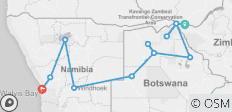  12-day Okavango Delta &amp; Etosha Express (Camping) - 13 destinations 