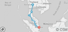  Travel Pass von Bangkok nach Singapur - 11 Destinationen 