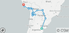  Passeport de voyage Buenos Aires - Lima - via Pantanal - 46 destinations 