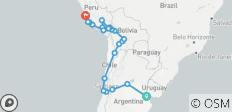  Pase de viaje de Buenos Aires a Lima - vía Uyuni - 24 destinos 