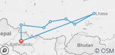  Kathmandu mit Lhasa Überlandreise in Tibet - 8 Tage - 8 Destinationen 