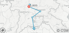  Privé rondreis door Laos Overzicht 6 dagen - 6 bestemmingen 