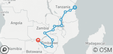  Zanzibar to Vic Falls - 12 destinations 