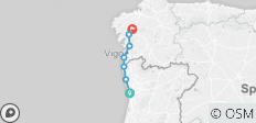  Fietstocht met eigen begeleiding in Portugal: Fietstocht naar Santiago de Compostela langs de kust - Portugese Camino de Santiago van Porto - 7 bestemmingen 