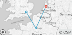  London, Paris and Amsterdam Tour - 3 destinations 
