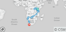  Grote Afrikaanse Expeditie - 57 dagen - 27 bestemmingen 