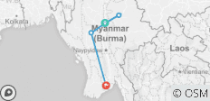 8 Dagen Mandalay-Hsipaw-Bagan-Yangon Rondreis in kleine groep - 5 bestemmingen 