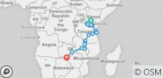  21 jours du Serengeti aux chutes Victoria - en camping - 23 destinations 