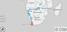  Victoria Falls to Cape Town - Camping - 16 destinations 