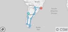  Santiago nach Rio (51 Tage) Von Küste zu Küste Via Patagonien - 14 Destinationen 