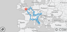  Grote reis door Europa – eindpunt Parijs – 21 dagen - 24 bestemmingen 