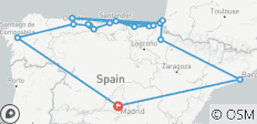  Norte de España (Clásico, Fin en Madrid) - 17 destinos 
