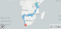  Nairobi To Cape Town (56 Days) Coast To Coast - 26 destinations 