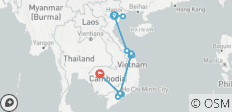  Vietnam &amp; Cambodia - 14 Days. Departure every Saturday from Hanoi - 18 destinations 