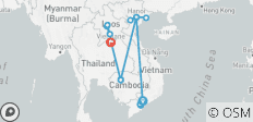  Verkenningssreis door Indochina: Vietnam, Cambodja &amp; Laos - 15 dagen - 19 bestemmingen 