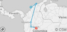  Carte de transport de Carthagène à Bogota - 7 destinations 