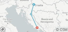  Croatia Express from Zagreb to Split - 4 days / 3 nights - 3 destinations 