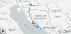  Kroatische Inseln Kreuzfahrt + Landtour mit Plitvice - von Zagreb - 12 Destinationen 