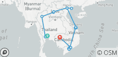  Viaje de 21 días a Tailandia, Laos, Vietnam y Camboya - Lo mejor de Indochina - 18 destinos 