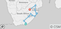  Lesotho, Eswatini &amp; Kruger - Norden - Camping &amp; Untergebracht - 12 Destinationen 