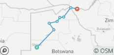  Botswana hoogtepunten - Noorden - Kamperen &amp; Onderdak - 8 bestemmingen 