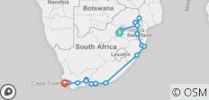  Zuid-Afrika Odyssee (van Johannesburg naar Kaapstad) - 18 bestemmingen 