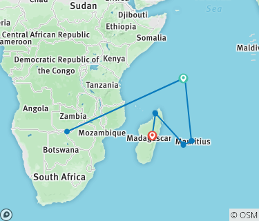 Madagascar And Mauritius Map Indian Ocean Islands By Adventures Abroad (Code: Mcio) - Tourradar