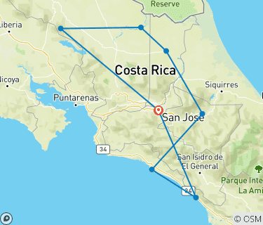 Karte mit Costa Rica