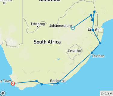 South Africa Popular Routes (Incl. Map)