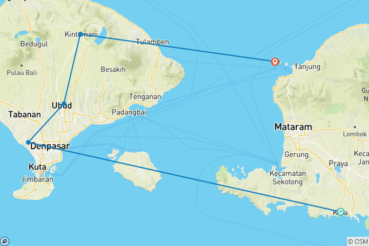 Map of Bali 9 Day/ 8 Night Group Tour  | ULTIMATE