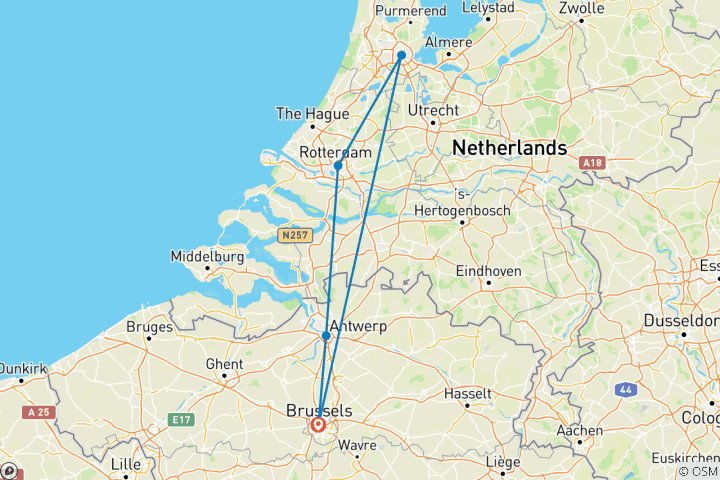 Karte von Die Schätze des Nordens - Zwei außerordentliche Länder: Belgien und die Niederlande