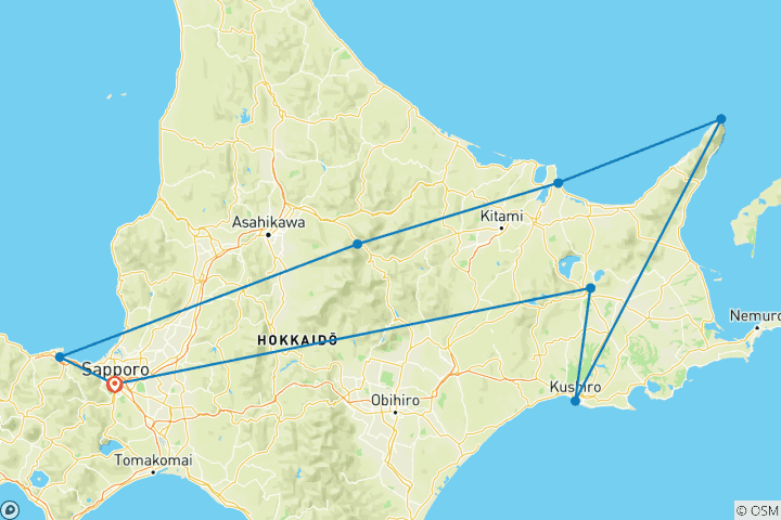 Map of Hokkaido Snow Festival - 9 Days