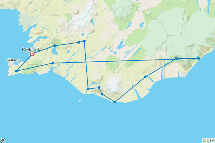 Carte du circuit Circuit guidé de 6 jours | Chasse aux puissances cachées et aux aurores boréales - Petit groupe