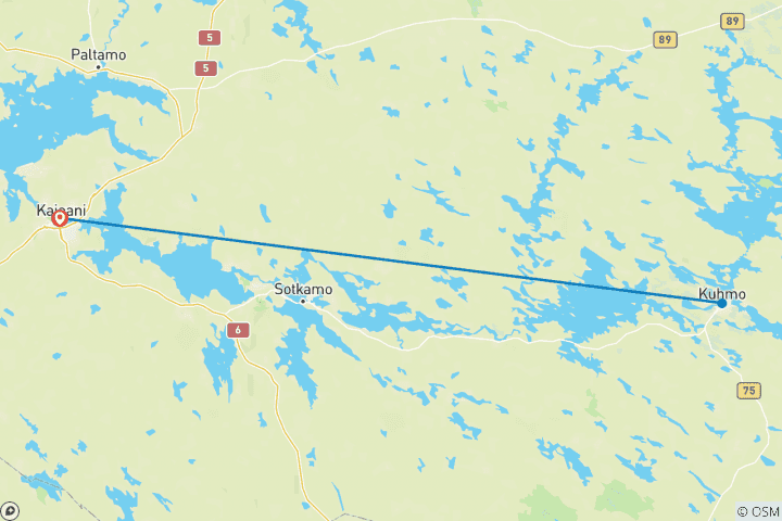 Mapa de Año Nuevo en Finlandia - 7 días